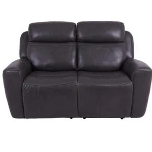 Eiger Grey Leather 2 Seater Sofa Power Recliner