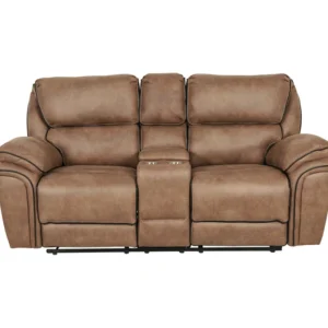 Monaco 2 Seater Console Recliner Sofa - Brown